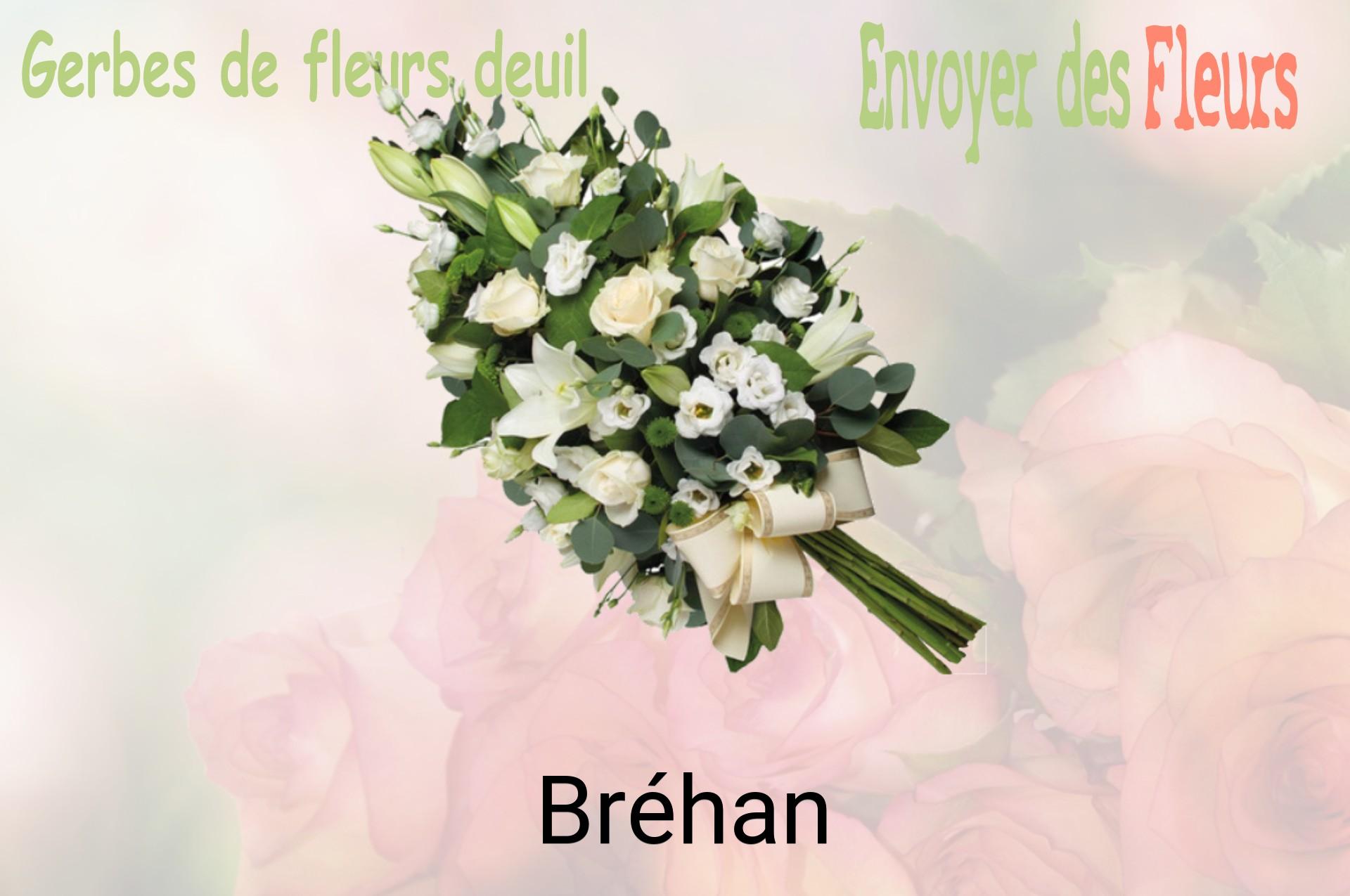 Gerbe de fleurs de deuil livrée à Bréhan